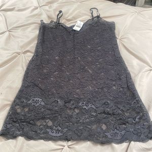 Grey lace top